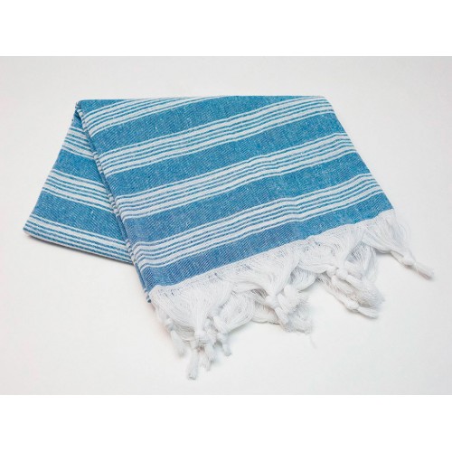 Пештемаль  полотенце для пляжа и бани линия голубая