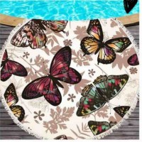Полотенце пляжное круглое - Бабочки