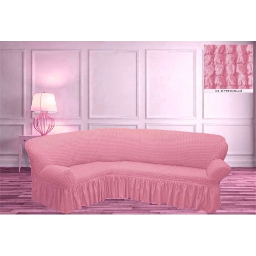 Чехол для углового дивана - розовый