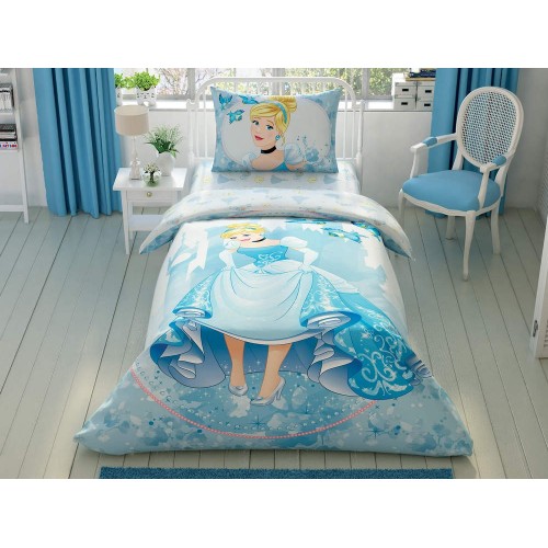 Детское постельное белье c простыней на резинке TAC Disney Cinderella Forever